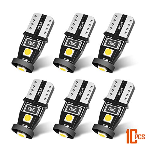 SEALIGHT 194 LED Bulb, T10 LED Bulbs, Super Bright 6000K White, 168 LED Bulb, 2825 W5W LED Bulbs for Car Interior Dome Map Door Courtesy License Plate Lights, Pack of 10