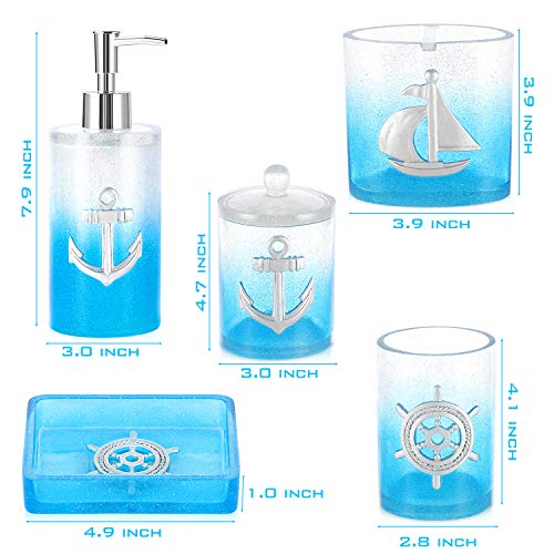 Bathroom-Accessories-Set-5-PCS-Resin-Glass-Bath-Ensemble-Set-Soap-Dispenser-Soap-Dish-Tumble-Cup-Toothbrush-Holder-Cotton-Canister-Modern-Bathroom-Home-Decor-Countertop-Vanity-Organizer Bathroom Accessories Set, 5 PCS Resin Glass Bath Ensemble Set - Soap Dispenser + Soap Dish + Tumble Cup + Toothbrush…