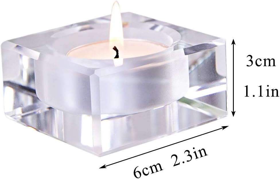 2 Pack Square Tealight Candle Holders Dinner Table Decor for Home: Kitchen & Dining