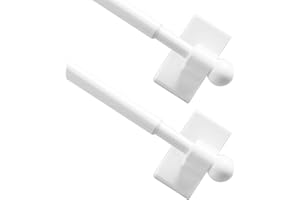 RYB HOME Magnetic Curtain Rod No Drill Adjustable Curtain Rods for Metal French Doors Patio Doors Cafe, Easy to Install, 16-2