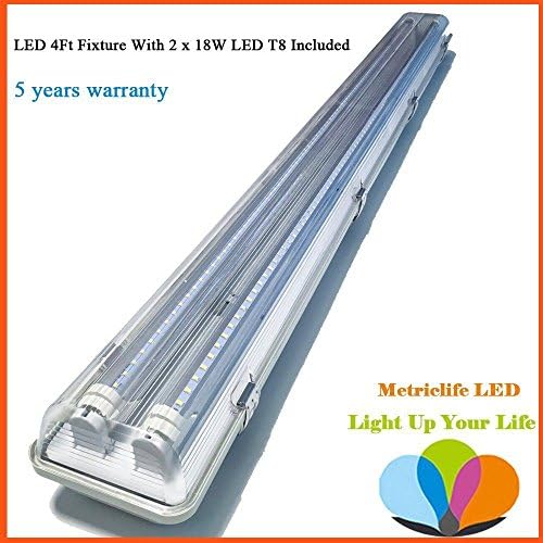 (USA Warehouse) 36W 6000K 4ft Garage Shop Troffer Light Fixture With 2 x 18W LED T8 Tube Lights -/PT# HF983-1754403111