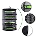 HYDGOOHO Herb Drying Rack Net Dryer 4 Layer 2ft Black W/Green Zippers Mesh Hydroponics