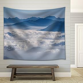 The Sea of Cloud and Mountains - Fabric Wall Tapestry Home Decor - 51x60 inches