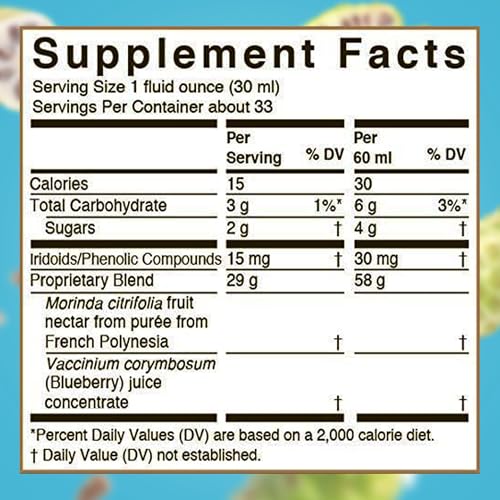 Tahitian Noni Juice by Morinda – Original Pure Noni Fruit Blend with Blueberry, Grape Extracts – Healthy Superfood Vitality Daily Wellness Drink – 4 Pack of 1L Bottle