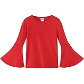 Noomelfish Girls Long Bell Sleeve Top Cute Western Shirts Blouse (5-12 Years)