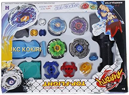 ZIMZALA GAMES Metal Masters Fusion, Fight Constellation Rare Storm Pegasus/Flame Libra/Earth Eagle/Lightning L-Drago Launcher Grip Gyro Toy Set