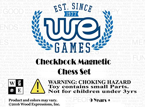 WE Games Magnetic Checkbook Chess Set - Great for Travel