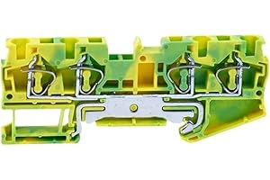 ST-2.5QUATTRO-PE Din Rail Terminal Blocks Connectors Return Pull Type Four Conductor Spring PE Ground Terminal Blocks 10 Pcs