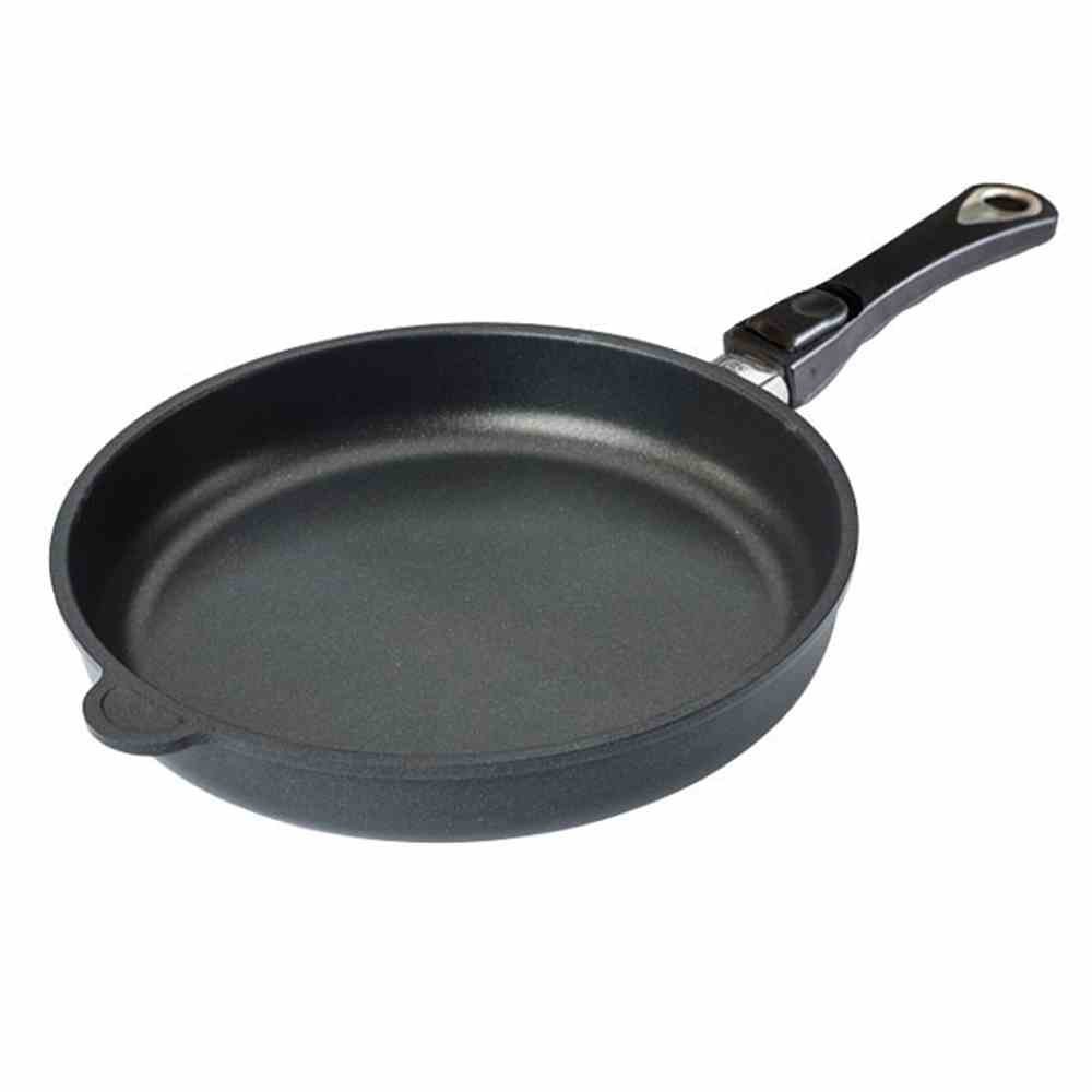 AMT Gastroguss Lotan® AMZN-I-528-Z20B Frying Pan 28 cm Diameter 5 cm High Removable Handle Suitable for Induction Cookers Non-Stick Coating Cast Aluminium