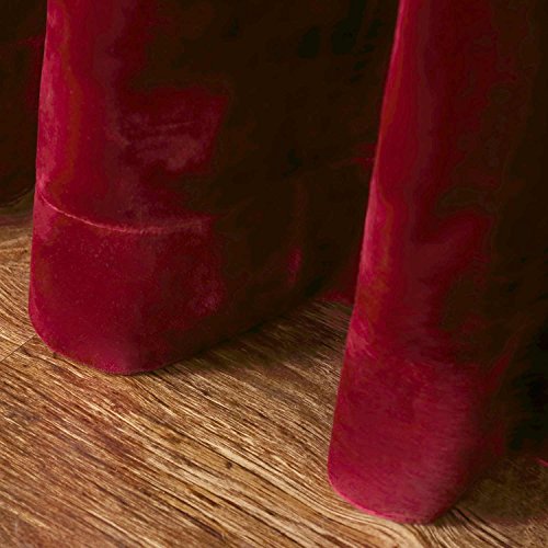 RHF Super Soft Velvet Curtain - Solid Matt Heavy Velvet Curtain-Drape Panel Super Soft Handfeel Luxury Nickel Grommet Curtains for Living Room / Bedroom / Home Theatre (W50 x L84 inches: Burgundy)