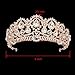 Exacoo Rose Gold Tiara for Women Queen Crown Rhinestone Headband Crystal Bride Crowns and Tiaras Hair Accessories for Prom Party Pageant Princess Wedding