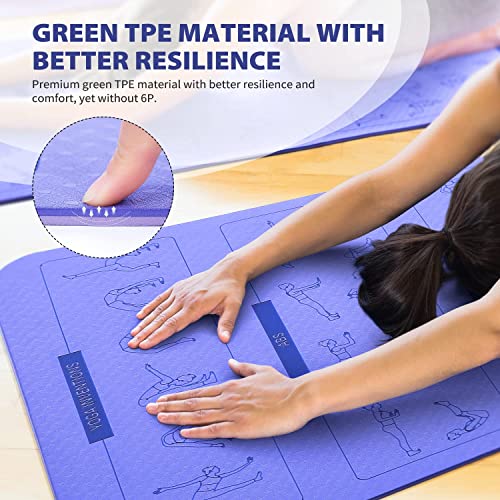 Instructional Yoga Mats with 150 Fadeproof Poses Printed on It 24