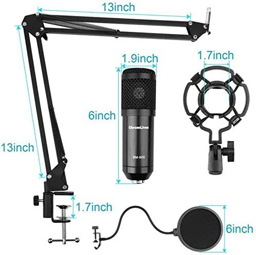 Black USB microphone with volume control knob.