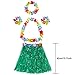 Mtlee Elastic Hawaiian Hula Grass Skirt with Flower Costume Set for Party Beach Dance Fancy Dress, Multicolor, 2 Sets