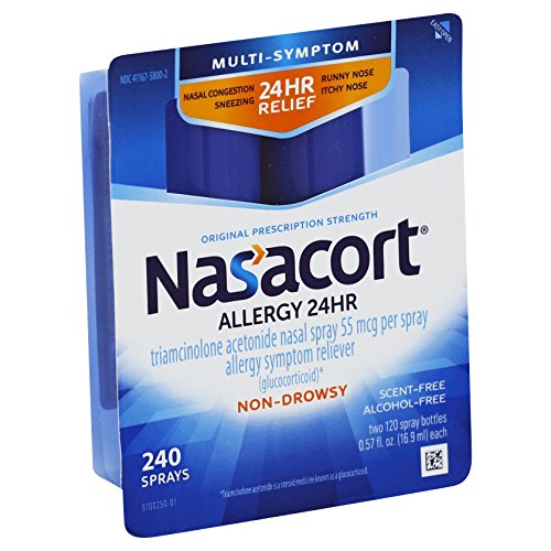 Nasacort Allergy 24 Hour Nasal Spray, 16.9 ml (2 Bottles), Provides