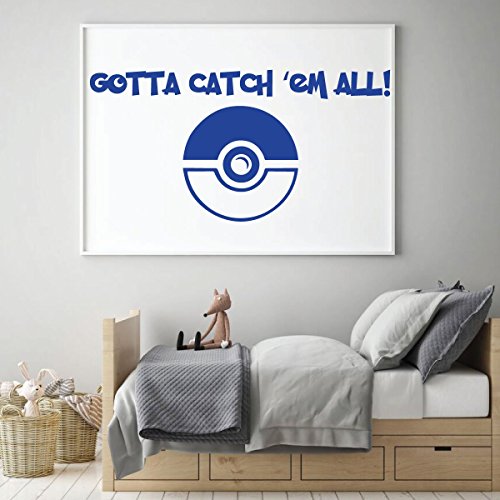 Pokemon Wall Decal - Gotta Catch 'Em All - Vinyl Decoration for Boy's Bedroom, Playroom or Game Room