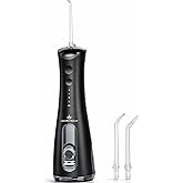 Water Flosser for Teeth โ Cordless Rechargeable Oral Irrigator 4 Modes 5 Tips 300ML Tank IPX7 Waterproof High Pressure Dental Flosser for Braces Gum Care & Deep Cleaning