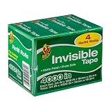 Duck Brand Matte Finish Invisible Tape Refill for Dispenser, 4 Rolls, Each Roll 3/4-Inch x 1000 Inches for 4000 Total Inches