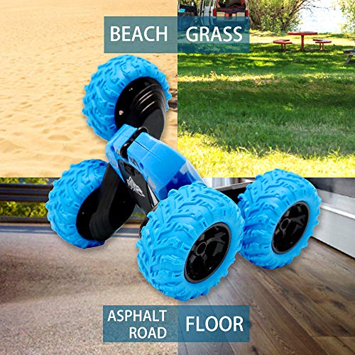 RC Cars Stunt Car Toys for Kids, 4WD Off Road Vehicle Double Sided Rotation Thumbling 360°Spin Flips - 2.4GHz Remote Control High Speed Rock Crawler Vehicle with Headlights for Boys Birthday Gifts - Thumbnail 6