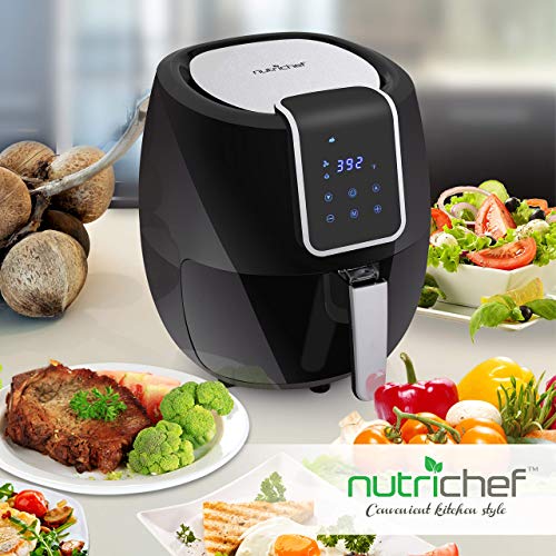 NutriChef Digital Air Fryer 5.6 Qt XXL 1800 Watt Power Electric