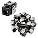 Cable Matters [UL Listed] 25-Pack 10Gbps Cat6 Keystone Jacks, RJ45 Keystone Jack, Ethernet Modular Jack in Black with Punch-Down Stand for Patch Panel and Wall Plate