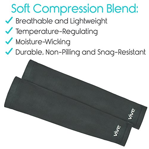 image for Vive Basketball Sleeve (Pair) - Long Arm Compression Elbow Support Wra