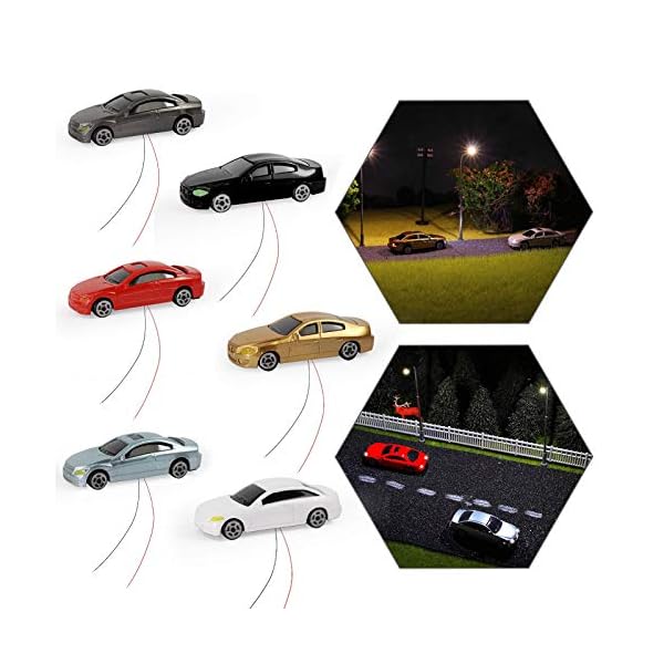 Evemodel 12 STK. Spur H0 TT Model beleuchtete Autos mit 12V LED Leuchten fÃ¼r GebÃ¤ude Layout 12V Neu EC100-12-EU