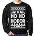Ho Ho Hodor Ugly Christmas Sweatshirt (Large, Black)