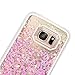 Galaxy S7 Case, Wuloo Samsung Galaxy S7 Hard Case Fashion Creative Design Flowing Liquid Floating Luxury Bling Glitter Sparkle Love Heart Hard Case for Girls Children (Pink)