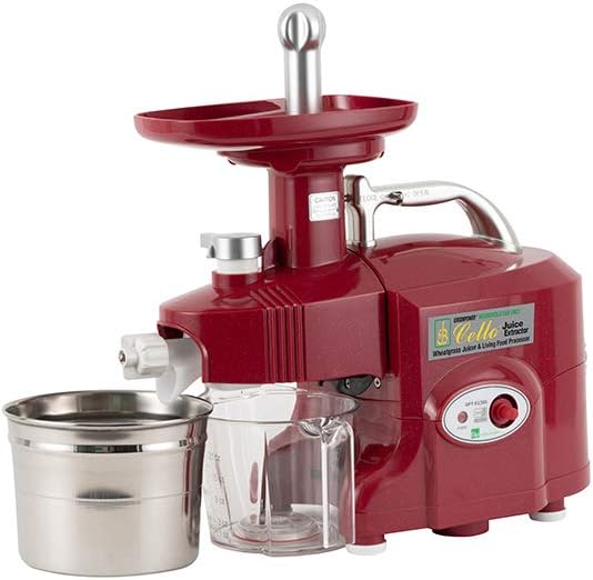 [CELLO] 2020 *NEW* Green Power Commercial Wheat Grass, Vegetable & Fruit Juicer with 3 Filters Red