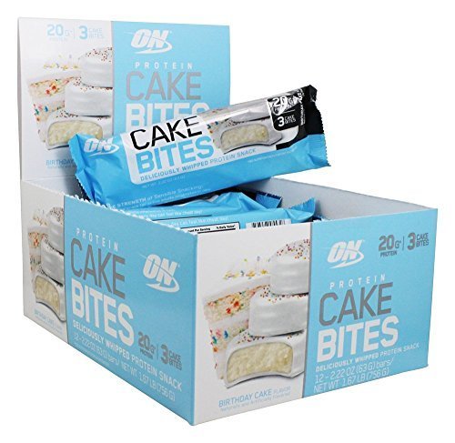 Optimum Nutrition Birthday Cake Bites Whipped Protein Snack Bar, 12 Count