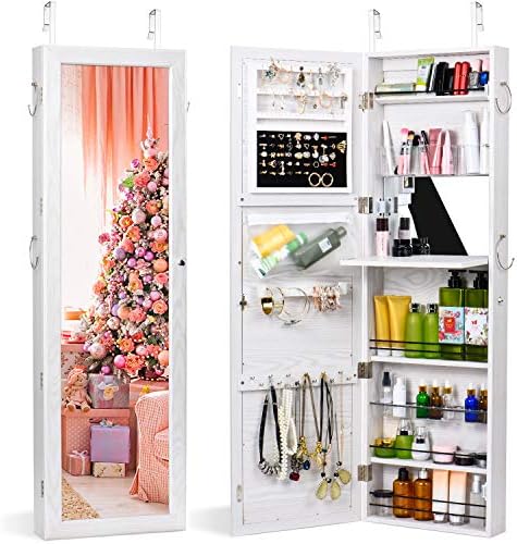 TWING Jewelry Armoire Cabinet Wall Door Mounted Jewelry Armoire
