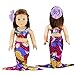 BARWA 3 Sets Summer Clothes Outfits Mermaid Dress and Swimsuits Set Pink Pajamas with Slippers for 18 Inch Dolls Xmas Gift