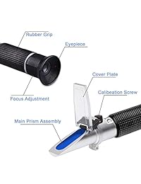 goodes Refractómetro Brix con ATC, Digital Handheld refractómetro, Dual scale specific Gravedad 1,000 1,130 y Brix 0 32  para la cerveza vino y las Frutas (Negro)