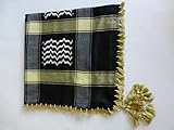 Black Gold Arab Shemagh Head Scarf Neck Wrap Cottton Palestine Arafat Dark Yellow