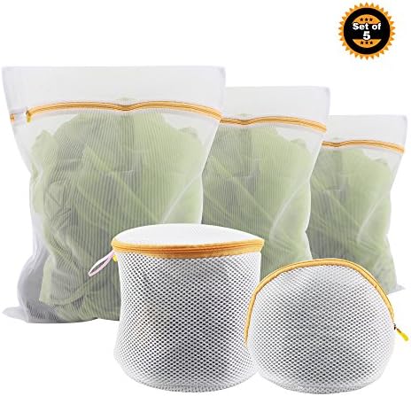 Shungka Thick Delicate Mesh Laundry Bags Underwear Bra Wash Bag Set of 5 (1 L,1 M, 1 S,2 Bra Wash Bags)