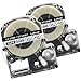 Replace Label Tape for Epson LK4TBN LC4TBN (ST12KW), Label Tape Refills Cartridge for Epson LabelWorks LW300 LW400 LW500 LW600P LW700 Black on Clear1/2 Inch X 26.2 Feet(12mm x 9M),2 Pack