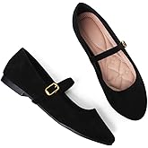 Stunner Women's Mary Jane Flats Fashion Round Toe Ballet Flat Shoes Comfortable Ankle Strap Flats Slip On Dress Shoes