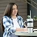 Stainless Steel Tumbler Travel Mug - 30 Oz Tumbler Insulated Coffee Mug with Removable Handle No-Spill Lid and 2 Stainless Steel Straws (Black Grip)