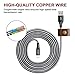 AASAMA Lightning Cable, 6 Feet Extra Long Certified Nylon Braided iPhone Charging Cord for iPhone, iPad and iPod with Leather Straps - Black in Grey (3 Pack)