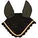 Intrepid International All Crochet Fly Veil with Ears, Black/Gold, Horse Size