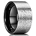 King Will Unisex 12mm Tungsten Carbide Wedding Ring Black Interior Silver Engagement Band