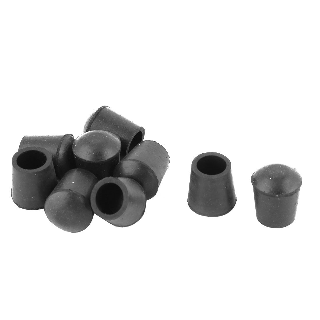 sourcingmap Rubber Furniture Desk Foot Floor Protector Cover Pads 12mm Dia 8 Pcs Black