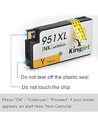Kingjet   Cartucho de tinta compatible para impresoras 950XL 951XL con Officejet Pro 8100 8600 8610 8620, 2 juegos (2BK 2C 2M 2Y) con chips actualizados