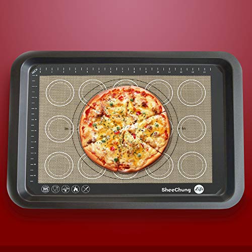 Non-slip Silicone Pastry Mat Multipurpose Baking Mat with Measurements for Macaron Mat,Cookie Oven Liner,Counter Mat,Dough Rolling Mat,Fondant/Pie/Pizza Crust Mat - Upgrade, 3 Pack - Thumbnail 4