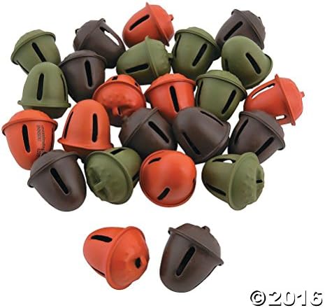 Popcandy 24 Metal Acorn Shaped Jingle Bells Perfect Fall Autumn Holiday Crafts &amp; Decor