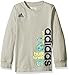 adidas Little Boys' Basic Long Sleeve Tee Shirt, Gray, 7