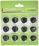 GoPower CR2032 Coin Battery 12 Pack (3 Volt)
