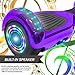 NHT Electric Smart Self Balancing Scooter Hoverboard LED Wheels Side Lights- UL2272 Certified (Chrome-Purple)