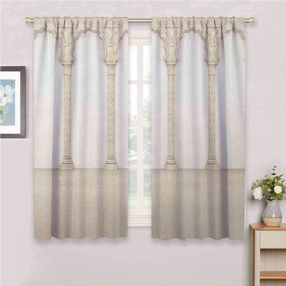 hengshu Pillar Blackout Window Curtains Architecture Theme